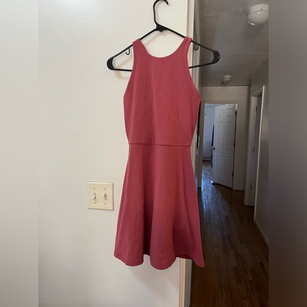 Athleta Rose Pink Sleeveless Fit-and-Flare Dress